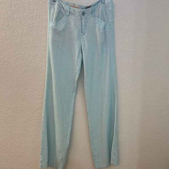 NWOT. Pilcro and the Letterpress Linen-blend Light Blue Pants, Size 8 Tall - Picture 2 of 16